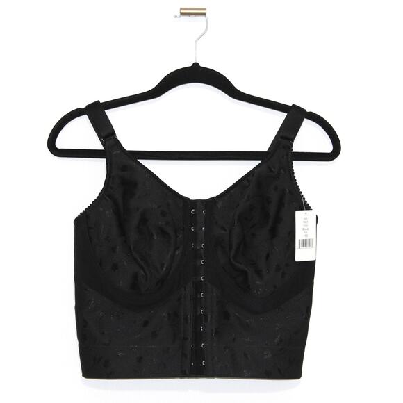 Elila 5415 Jacquard Soft-cup Front Hook Longline Bra Corset 38DD NWT - Picture 1 of 4